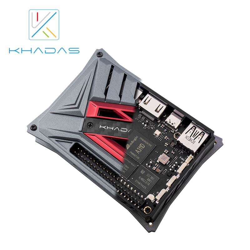 Khadas-Computador de Placa Única, Suporta 5.0 NPU, 4GB, 2GB, LPDDR4X, Amlogic, A311D, SoC, 4K @ 60fps, Slot M.2, OWOW, 2 CSI, VIM3