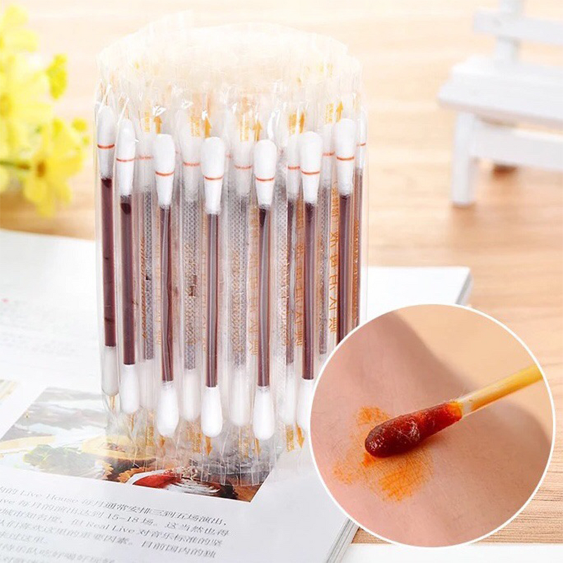 10/20PCS Disinfect Cotton Swab Buds Iodine Inside For Travel Outdoor Sport Emergency Medical Multifunction Disinfected Stick
