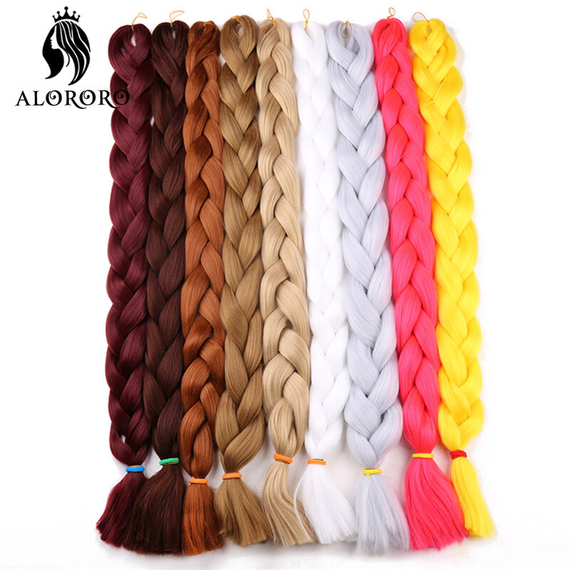 Alororo-女性用の合成ジャンボブレード,ヘアエクステンション,82インチ,偽のアフリカの髪,高温耐性繊維
