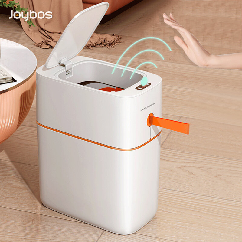 Cubo de basura con Sensor inteligente, papelera con Sensor de costura estrecha, papelera electrónica automática para residuos de baño, papelera impermeable para el hogar