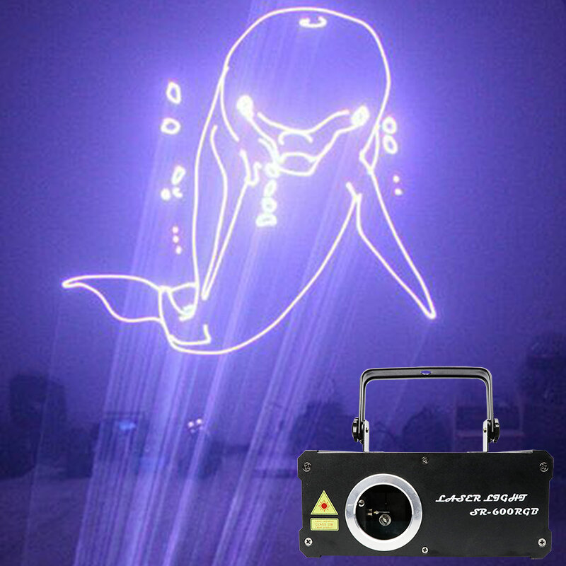 Dj Light 3D Cartoon Dolphin Love Lines 600mw RGB Laser Beam Full Stars In Fog For Dance Bar Party Disco Wedding Effect Lighting