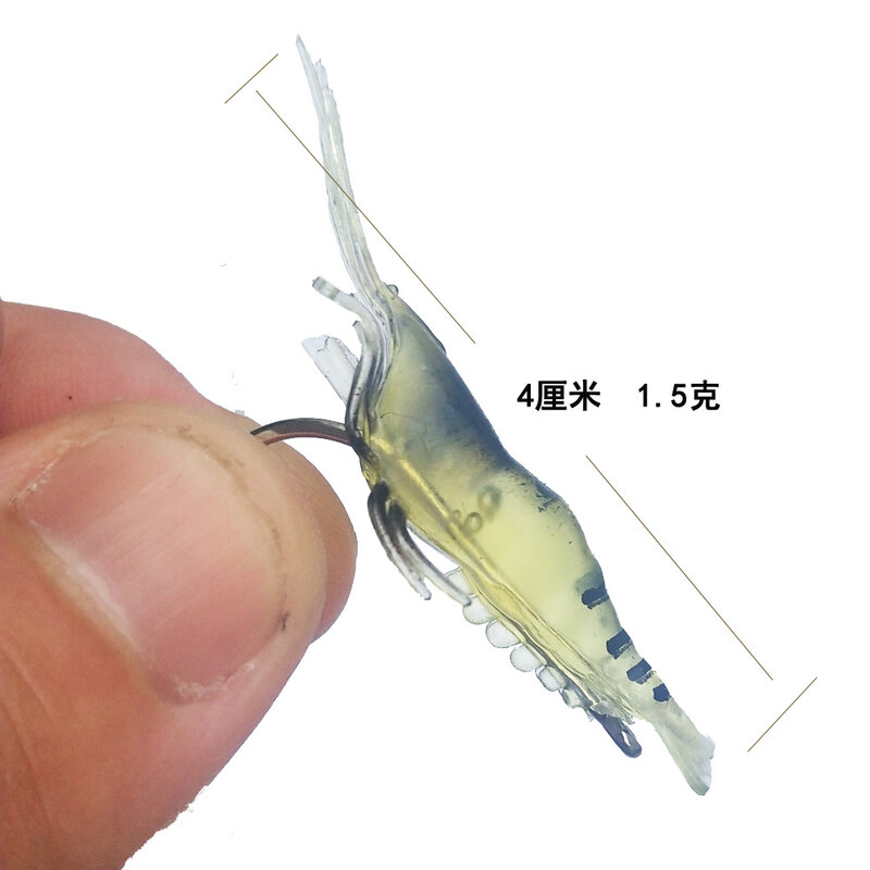 10個isca人工ソフトエビルアーワーム餌用1.3グラム/5センチメートルフックシャープクランクベイトルアーシリコーン輝いエビ餌ペスカ