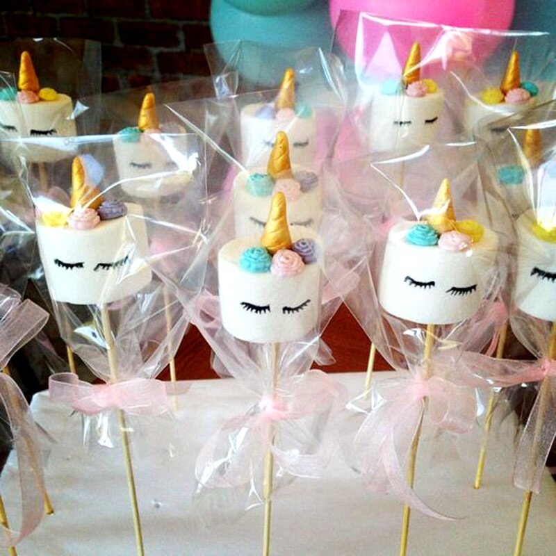 Bộ 100 Túi Nhựa Trong Suốt Kẹo Lollipop Bánh Bao Bì Cellophane Túi Giáng Sinh Cưới Sinh Nhật Tặng Túi