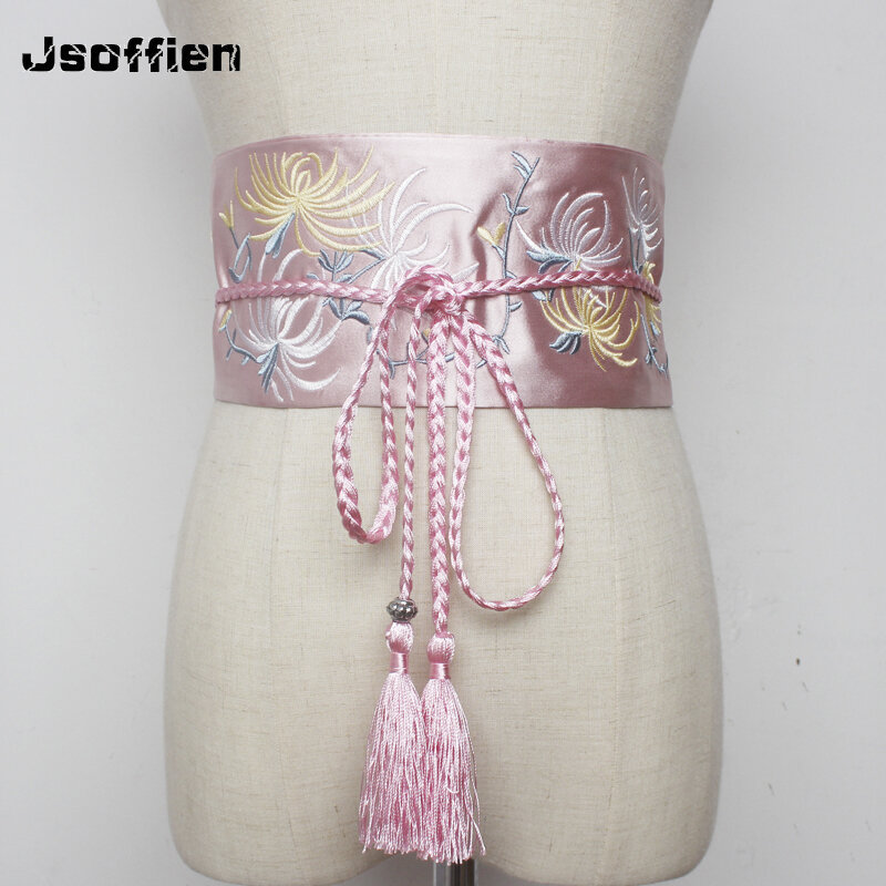 Cinturón de vestido japonés para mujer, faja de Kimono tradicional china, cinturón ancho, cinturón de vendaje, Haori, Harajuku, Hnfu, Original
