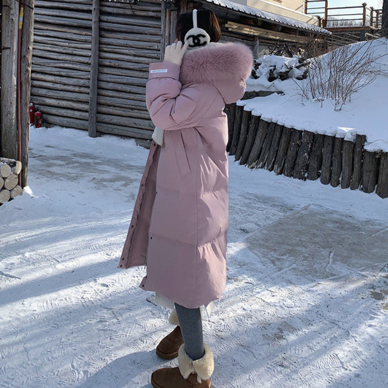 Jaket Bebek Putih Musim Dingin Wanita Jaket Parka Hangat Saku Ritsleting Tebal Jaket Wanita Baru Berkerudung Jaket Musim Dingin