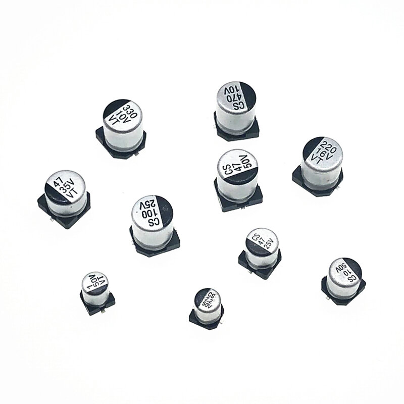 Condensadores electrolíticos de aluminio, 8 unids/lote, 25v, 33uf, SMD, tamaño 5x5,4, 33uf, 25v