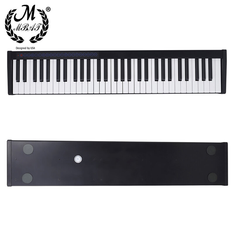 M mbat 61 teclas de saída midi teclado piano eletrônico inteligente 128 tons 128 ritmos 20 músicas demo portátil profissional piano