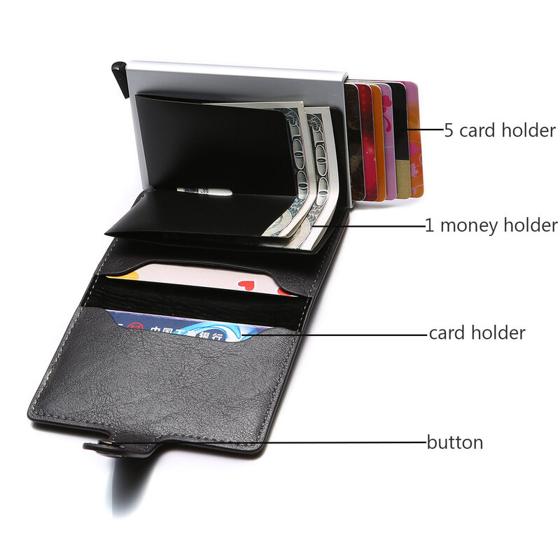 2022 Rfid mężczyźni karty portfele darmowe nazwa grawerowanie Carbon futerał na karty z włókna cienki portfel Mini mała portmonetka mężczyzna portmonetki