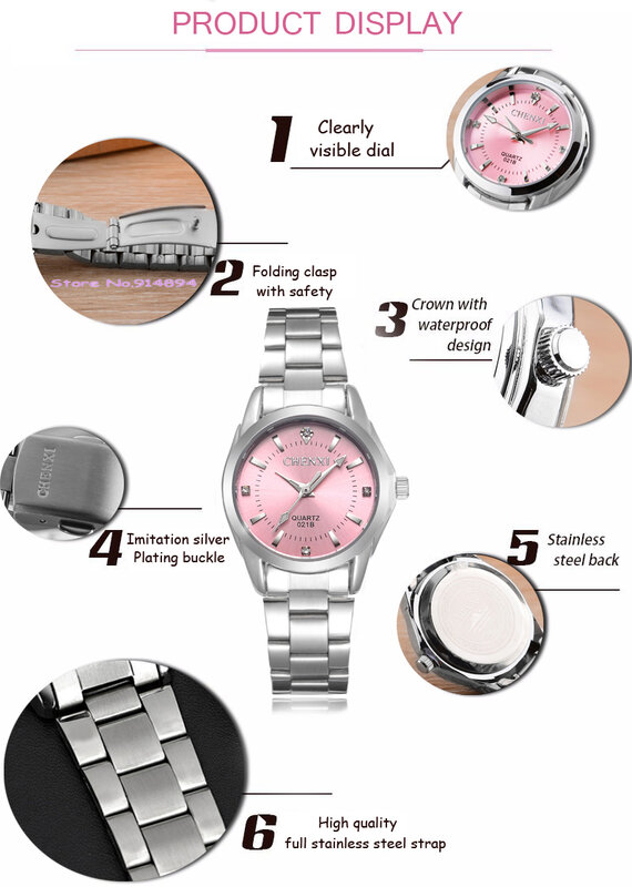 นาฬิกาแฟชั่น Chenxi แบรนด์ชั้นนำ relogio หรูสแตนเลสทั้งหมดของผู้หญิงนาฬิกาลำลองกันน้ำเสื้อผ้ากุลสตรีไรน์สโตน