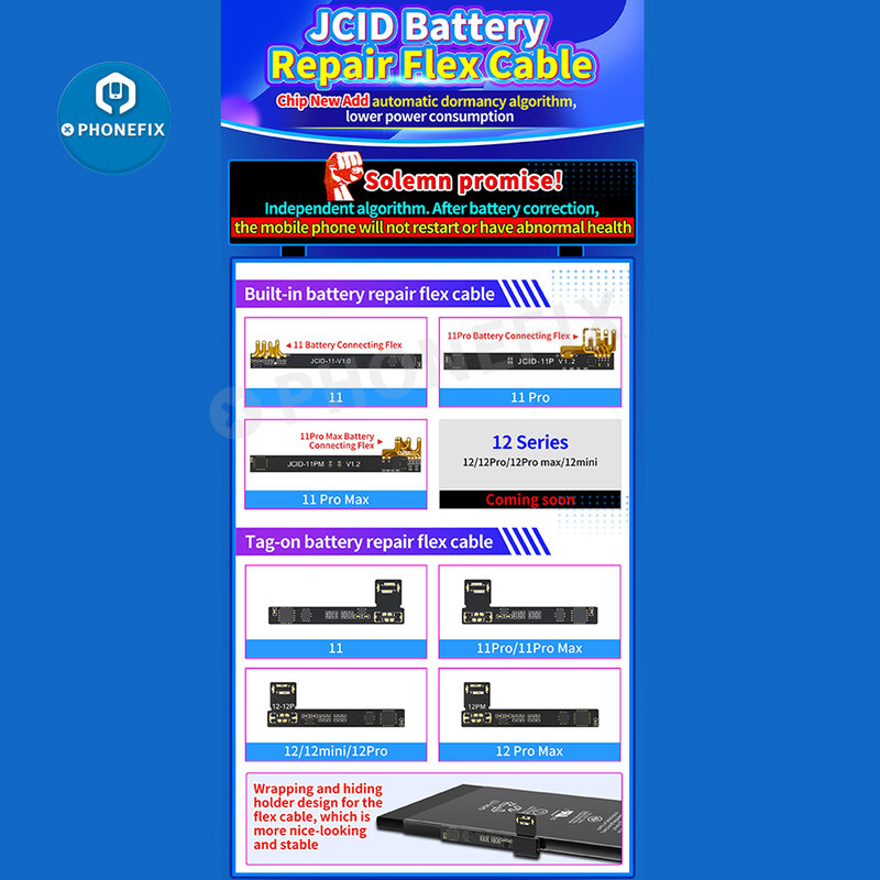 Placa de reparación de batería JC V1SE, Cable flexible para iPhone 11-14ProMax, Mensaje de batería importante, Pop Ups, eliminación de advertencia de salud