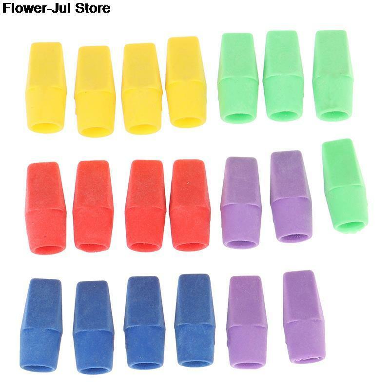 20PC Erasers Pencil Top Eraser Caps Chisel Shape Pencil Eraser Toppers Student Painting Correction Supplies Stationery