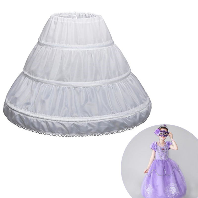 3 Hoops Cancan Kinderen Bloem Meisje Petticoat Crinoline Onderrok Bruiloft Accessoires Voor Bloem Meisje Jurk