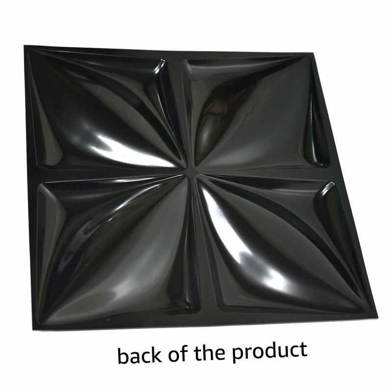 50x50 см украшение для дома матовые черные 3D настенные панели ПВХ цветочный дизайн для гостиной спальни, лобби, офиса, торгового центра (12 шт.)