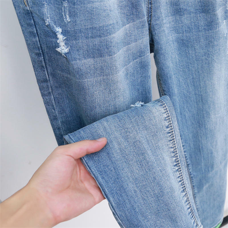 Calça feminina folgada, vestuário vintage de cintura alta, calça harem em jeans, stretch, plus size, calça jeans feminina q4004