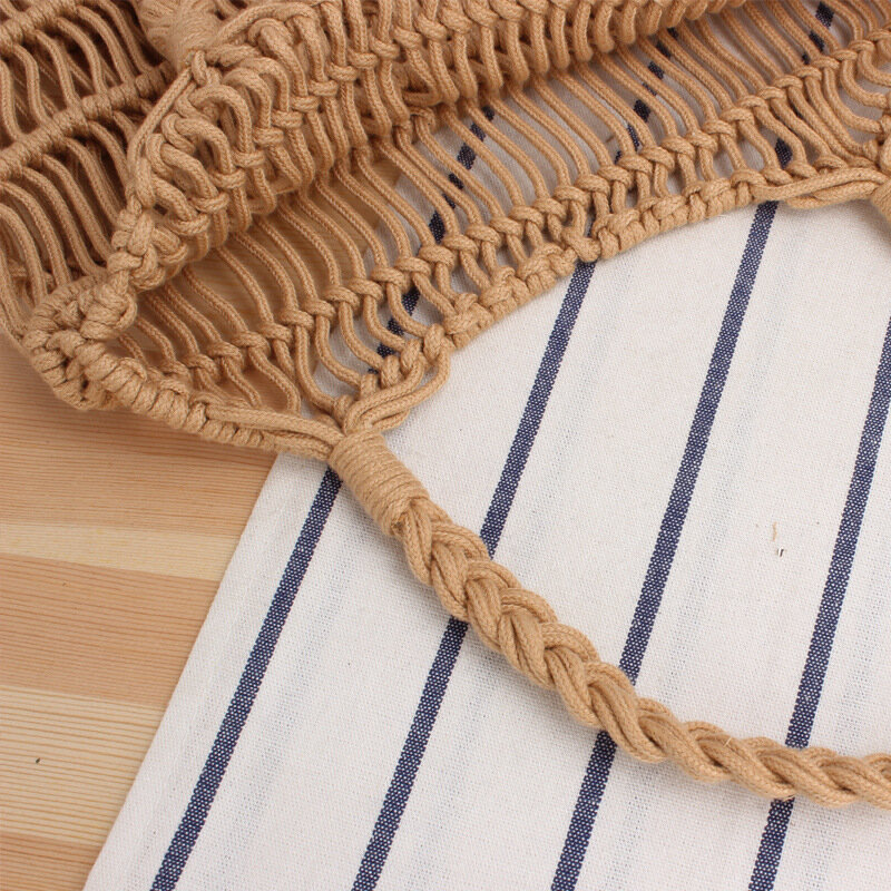 Schulter tragbare Baumwolle Seil Netz Tasche hand gewebte trend ige Stroh Strand tasche Sommer weibliche Handtaschen für Frauen