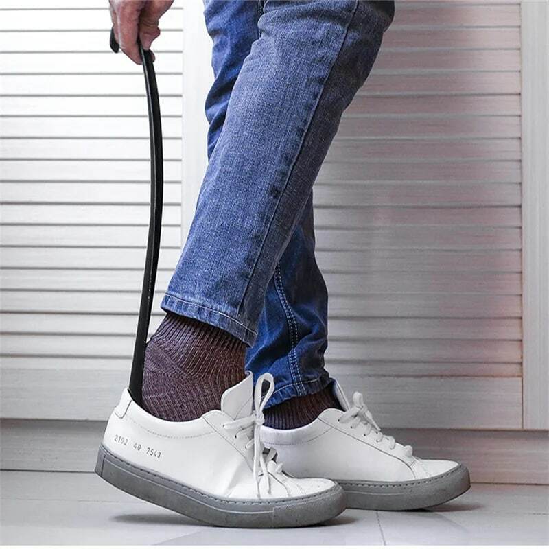 Sapato de plástico com alça longa, ajudante com cabo longo para puxar, cor aleatória