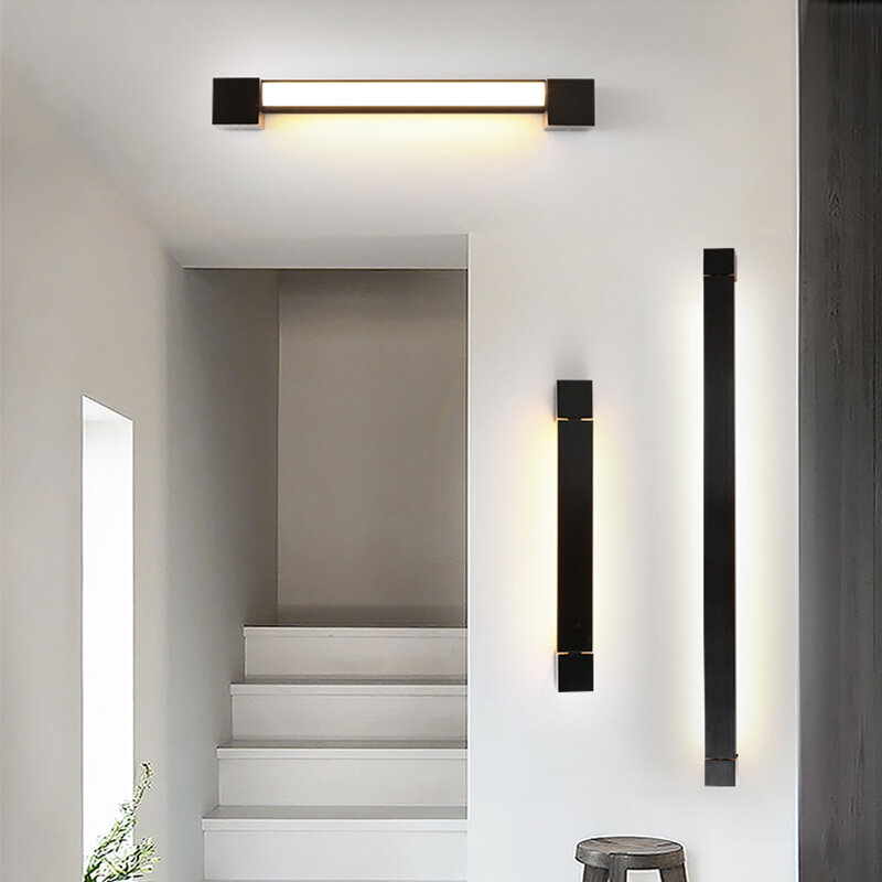 Lampu Dinding Panjang Aluminium Nordic Lampu Dinding Led Modern Lampu Dalam Ruangan Ruang Tamu Restoran Kamar Tidur Lampu Dinding Dapat Diputar