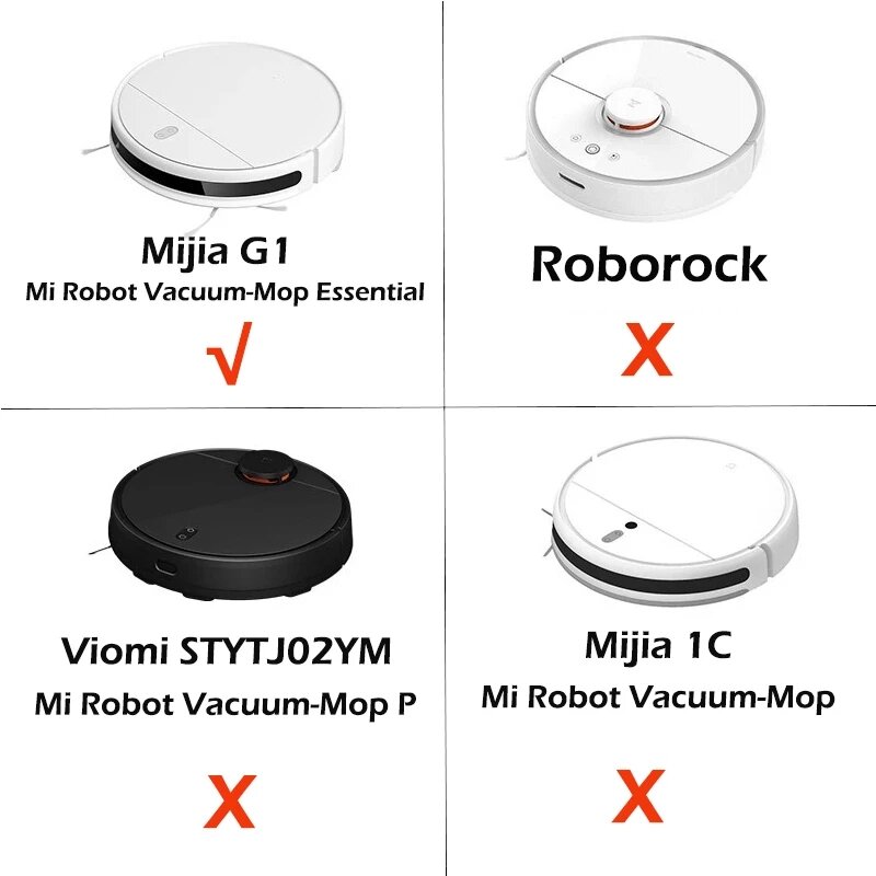 Peças de pano Mop para Xiaomi Mijia G1, Mop pano para aspirador robô, Lado, Tampa da escova principal, Filtro Hepa