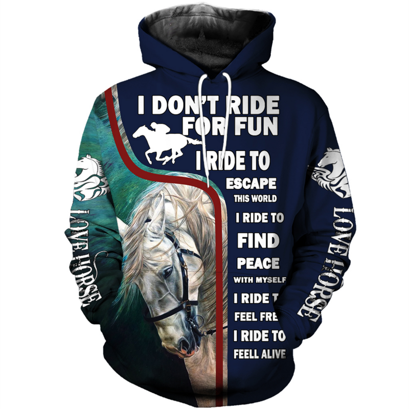 Bonito amor cavalo 22 estilos 3d impresso hoodies dos homens streetwear outono moletom com capuz unisex jaqueta casual agasalho dw0178