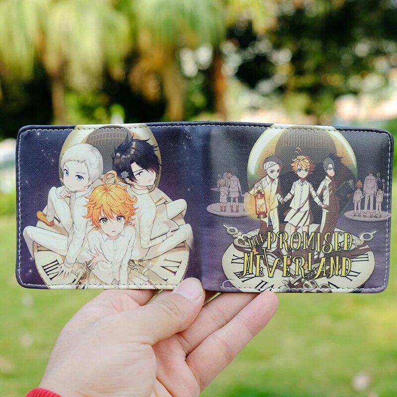 Anime the promised neverland Coin PU Leather Wallet Purse Bag Holder Layer Cool Hot