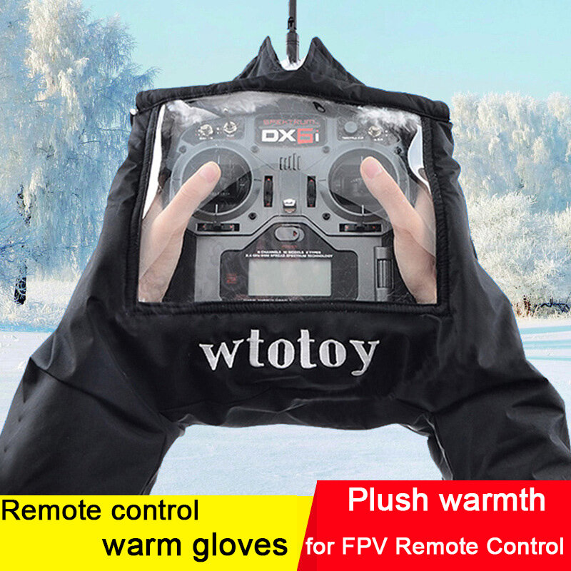 FPV Remote Control Warm Gloves Outfield Warm Cover Transmitter Shield Hand Protector Winter Outdoor for FPV RC AT10II AT9S Drone