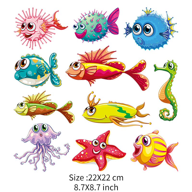 Zee Dieren Stickers, Warmteoverdracht Patches, Seahorse Decor, Diy, Wasbaar, Gemakkelijk Te Gebruiken, patches Ijzer Op Denim Stickers Hot