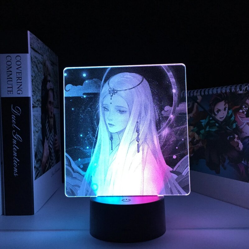 Nữ Thần 3d Đèn Ngủ LED Anime Hình Hai Dây Đèn Trang Trí Phòng Ngủ Quà Sinh Nhật Tặng Đèn 16 Nhiều Màu Sắc Manga LED đèn Bàn