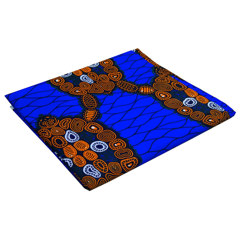 2019 nova chegada verdadeira cera africano impressão azul tecido 6 metros \ lot tecido africano