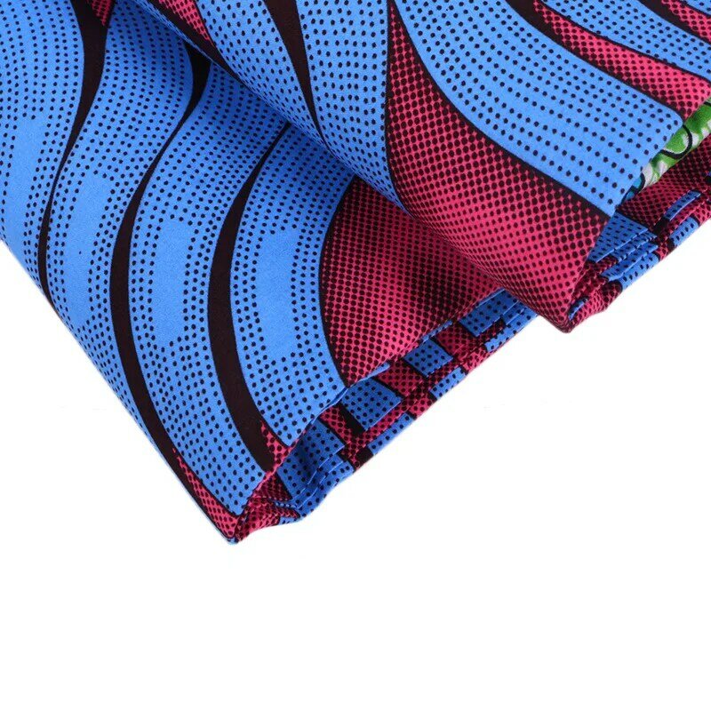 Nowy wosk tkaniny 2019 moda prawdziwa afrykańska Ankara gwarantowana Sunbelt wosk drukowane czerwony i niebieski materiał 6 metrów \ zestaw