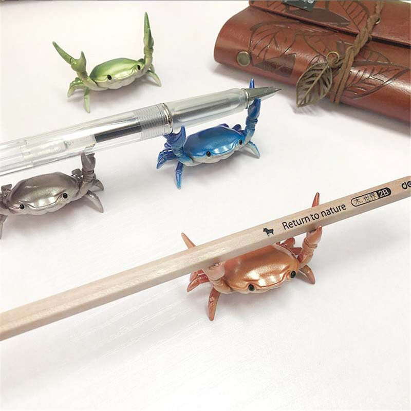 Nieuwe Japanse Creatieve Krab Pen Houder Gewichtheffen Krabben Penhouder Beugel Rack Gift Briefpapier Titulaire De La Pluma