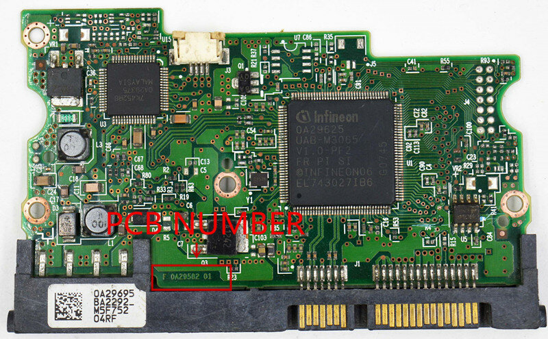 HDD PCB Logic Board / F 0A29582 01 , B 0A29582 01 / IC:0A29625 / 0A29695 / HDS721616PLA380, HDS728040PLAT20