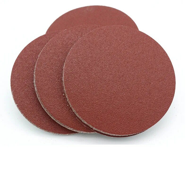 Disque de polissage de flocage circulaire rouge, papier de sable, grain 80-125, détecteur de métaux de meulage, charpentier, 5 pièces, 1000mm
