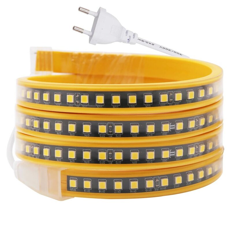 220V SMD4040 Flexible LED Strip Light with IC Stable Constant Current 120LEDs/M Super Bright Waterproof LED Ribbon with EU Plug