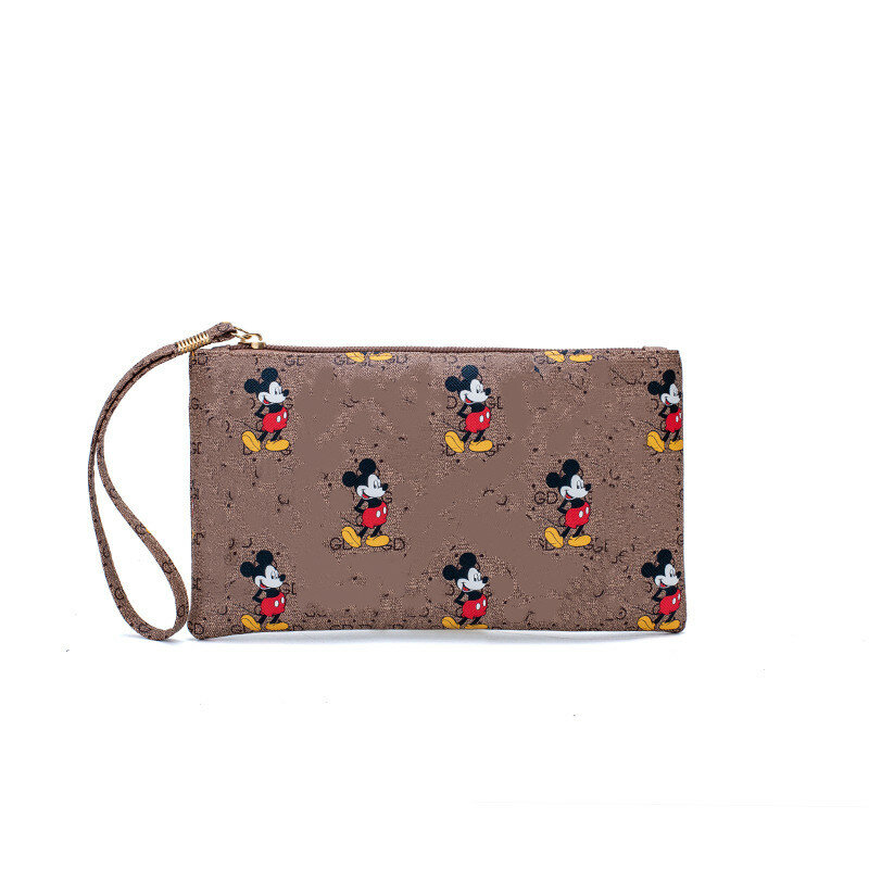 디즈니 미키 mouseThe 새로운 모바일 지갑 미키 마우스 클러치 백 클래식 가죽 가방 동전 지갑 간단한 패션 작은 지갑