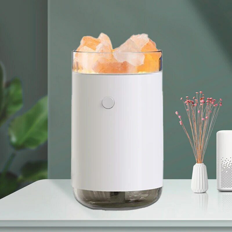 Portable 260ML Salt Stone Crystal Aromatherapy Humidifiers Diffusers Ultrasonic Humidifier USB Cool Fogger With Colorful Home