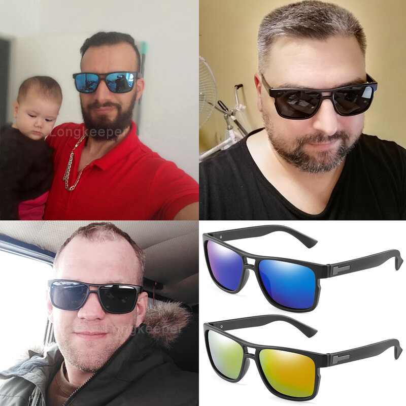 Lunettes de soleil polarisées pour hommes et femmes, lunettes de soleil de conduite vintage, lunettes de pilote anti-UV, lunettes noires, design de mouvement