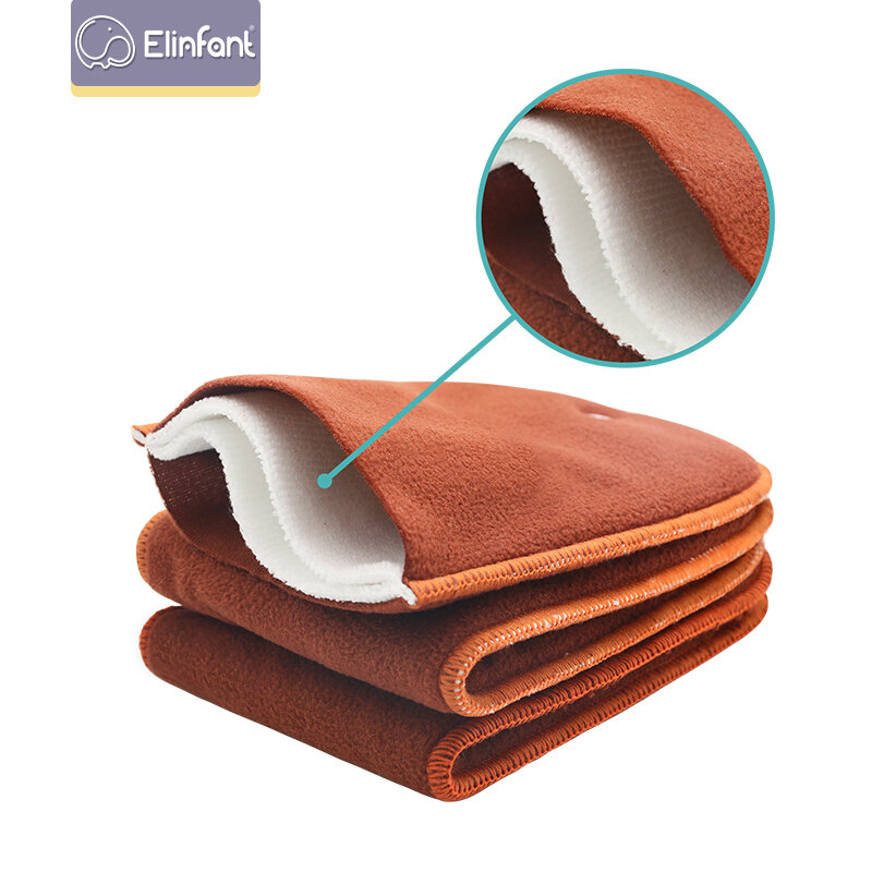 Elinfant, кофейный флисовый подгузник, детский тканевый подгузник, моющийся многоразовый подгузник, средний размер 35*13,5 см SMT065