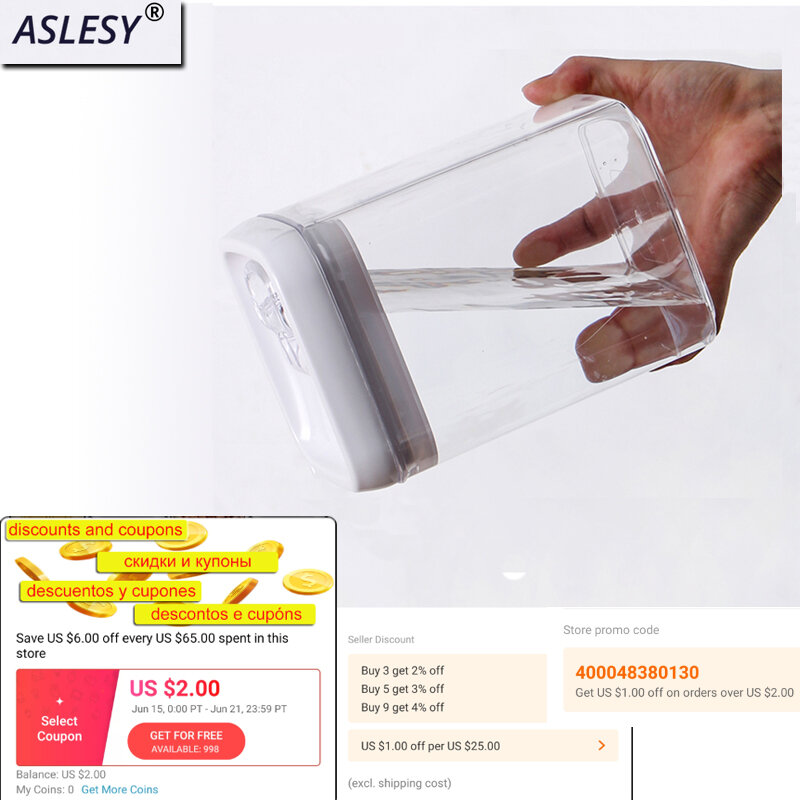 Air-Engen Lebensmittel Lagerung Behälter für Getreide Einfach Schloss Versiegelt Jar Kunststoff Transparent Milch Pulver Körner Süßigkeiten Küche Veranstalter