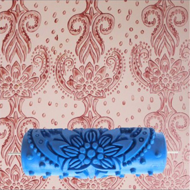 Rodillo de goma para decoración de pared, cabezal de cepillo de pintura sin herramientas, máquina de pintura para habitación del hogar, 18 patrones, 85-102