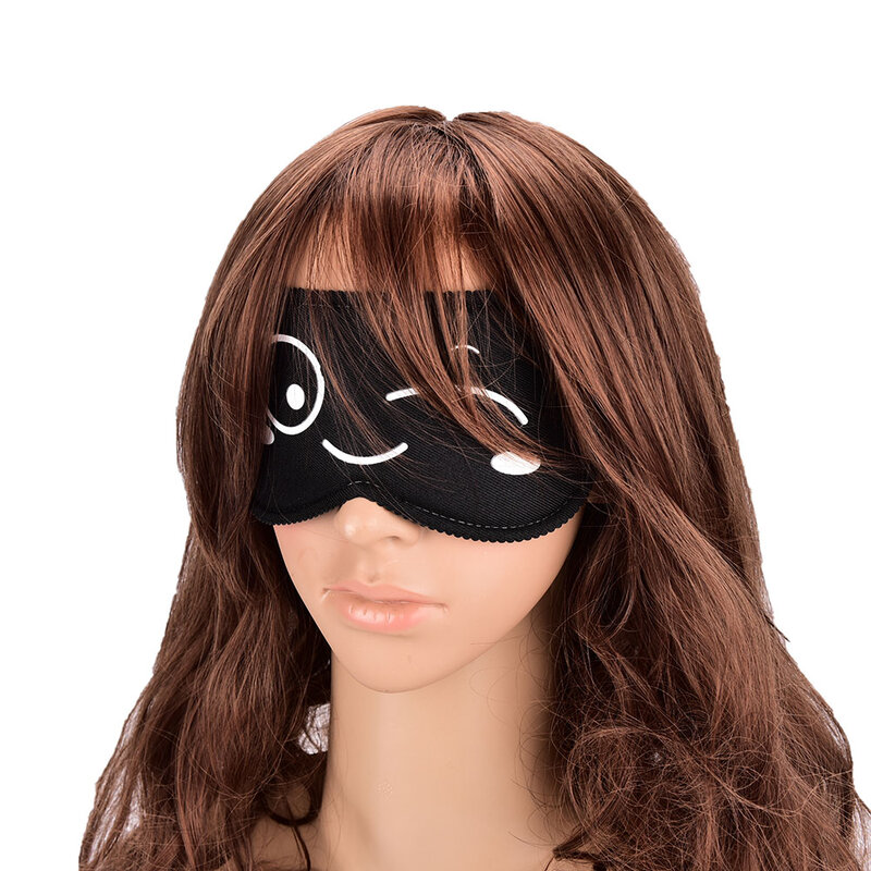 Masque pour les yeux de dessin animé, masque pour les yeux endormis, noir, ombré, bandage sur les yeux, soins de santé pour dormir, 1PC