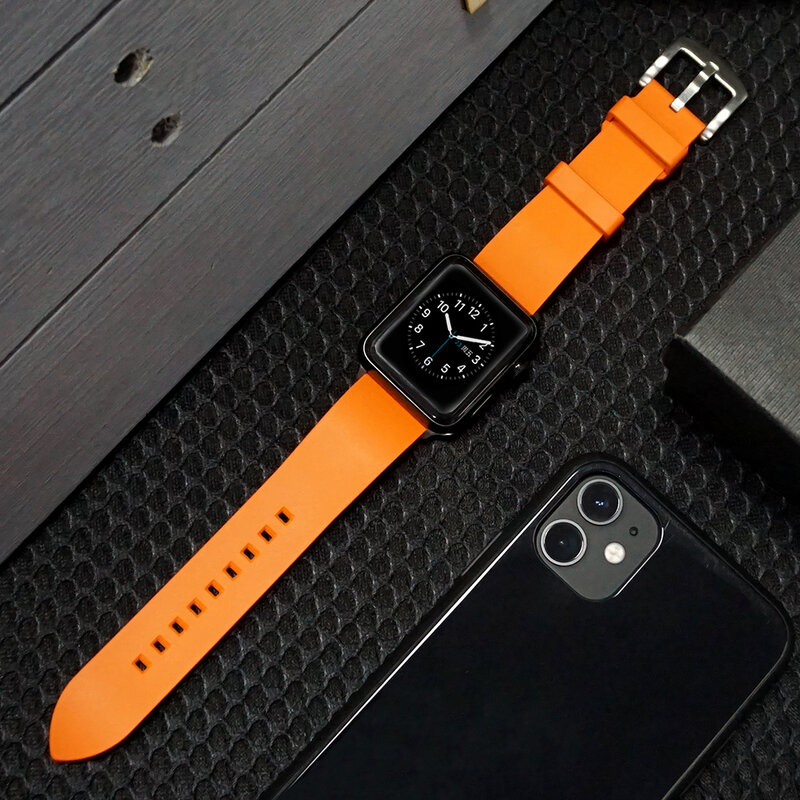 Correa de silicona para reloj Apple Watch banda 44mm/40mm iWatch banda 42mm/38mm deporte pulsera de la venda de reloj para Apple watch 5 4 3 2 1