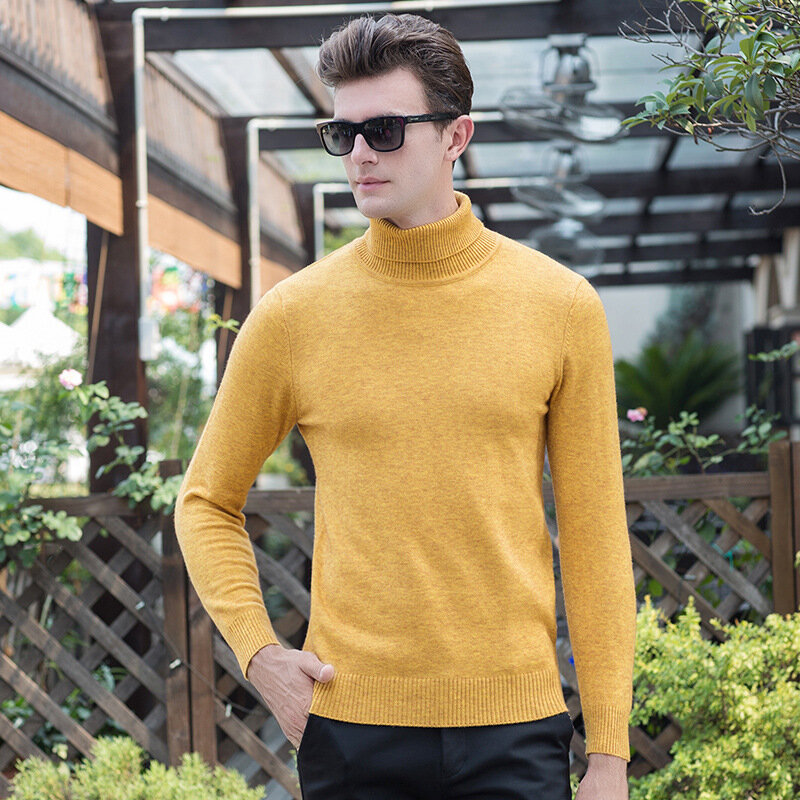 MRMT 2024 Brand Autumn and Winter New Men's Sweaters High Collar Sweater for Man Solid Color Long Sleeve Sweater