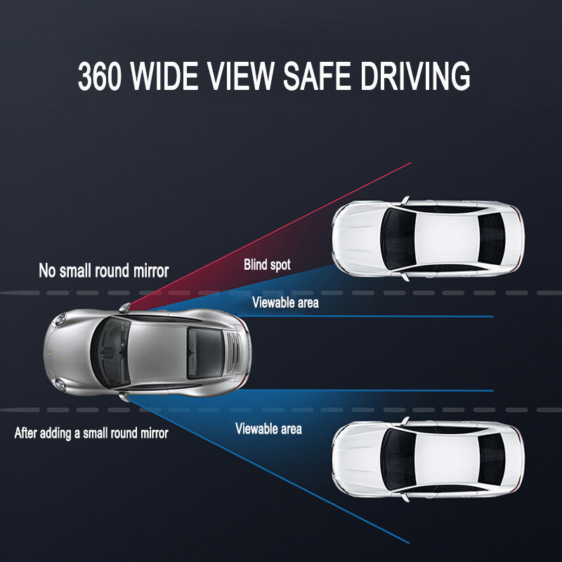 อะไหล่รถยนต์กระจกมองหลังกระจกเงาขนาดเล็กรอบกระจก HD Blind Spot 360องศาหมุนกระจกมองหลังกระจก