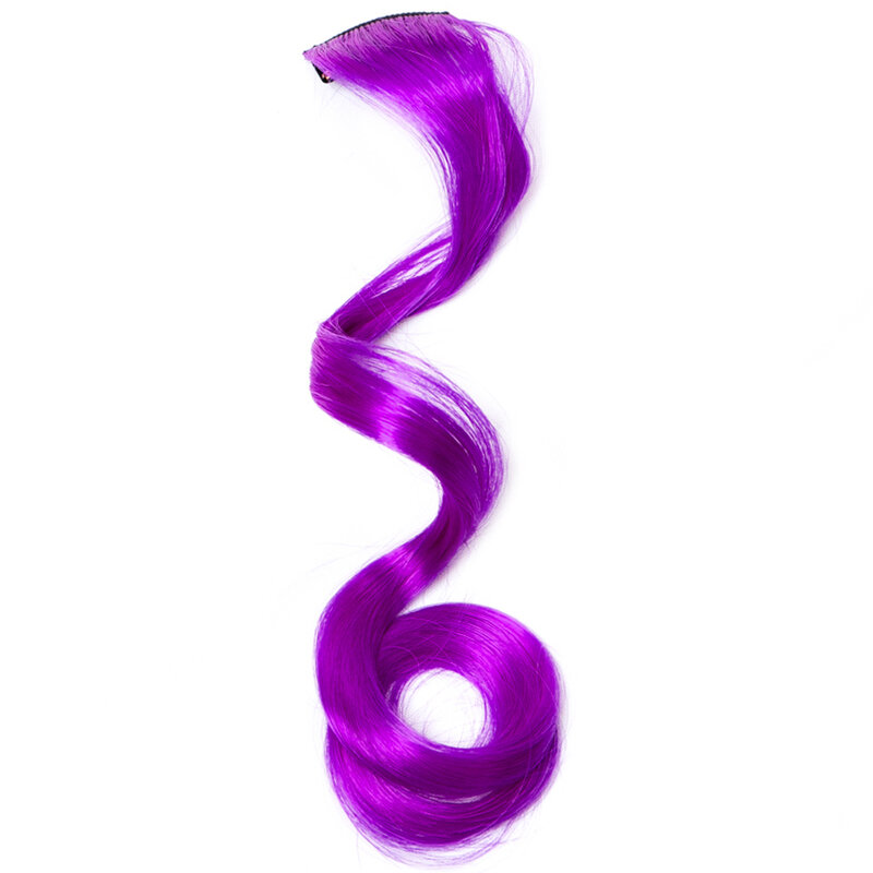 Clip In One Piece Synthetische Haar Extensions Farbe Streifen 20'' Lange gerade Haar Clip haar Reine Farbe