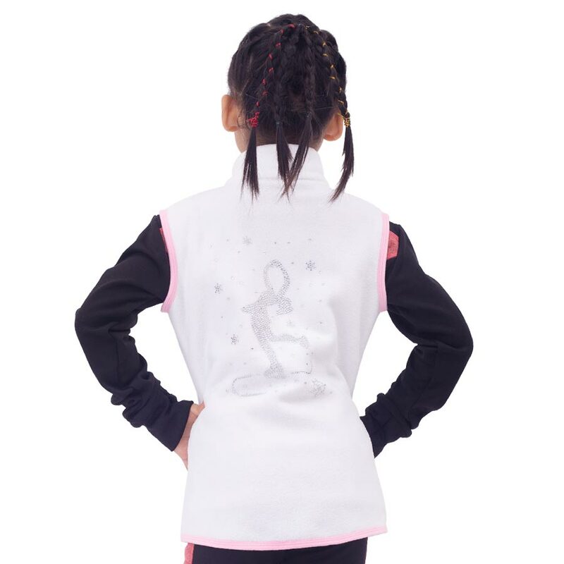 Łyżwiarstwo figurowe odzież kamizelka dziewczyny łyżwiarstwo figurowe trening bawełna kamizelka odzież wierzchnia dla dzieci plus aksamitne pogrubienie termiczne