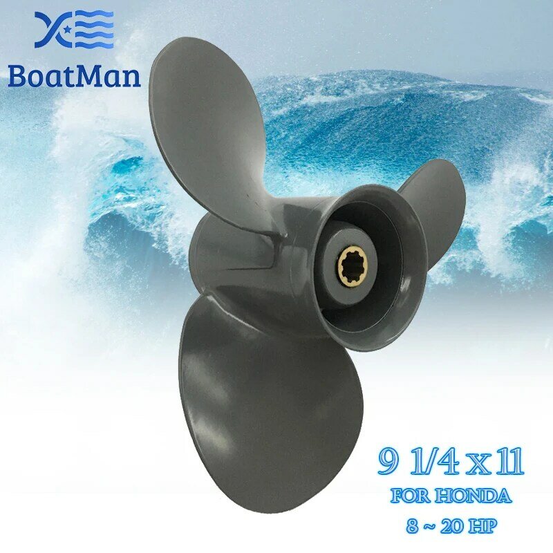 BoatMan® 9 1/4x11 Aluminum Propeller for Honda 8HP 9.9HP 15HP 20HP Outboard Motor 8 Tooth Engine 58130-ZV4-011AH RH Outlet
