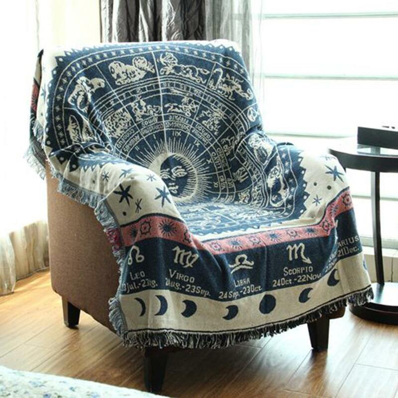 Thicken Pure Cotton Thread Knitted Blanket with Tassel Casual Ethnic Tribal Bohemian Blanket Sofa Cover Bed Blanket Home Decor