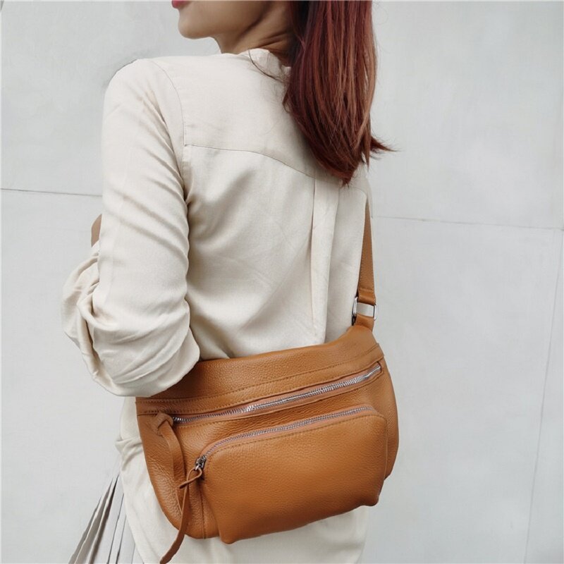Новинка 2023, кожаная нагрудная сумка, женская сумка через плечо, стильная поясная сумка для мужчин и женщин