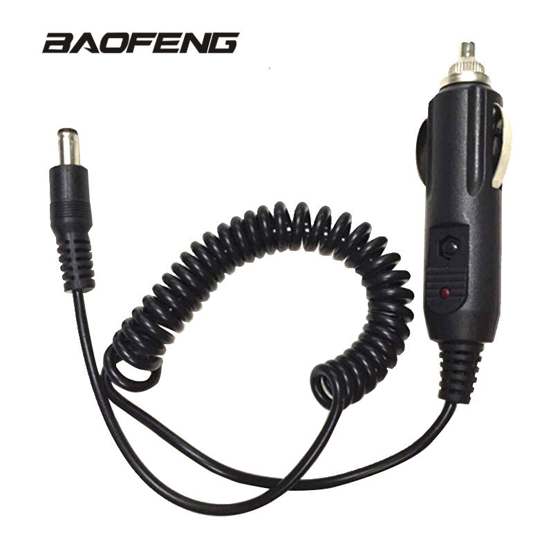 Baofeng-Cable cargador de ranura para encendedor de coche, Base de carga para walkie-talkie, UV-5R, 5RA, 12V, CC, Cable de Radio