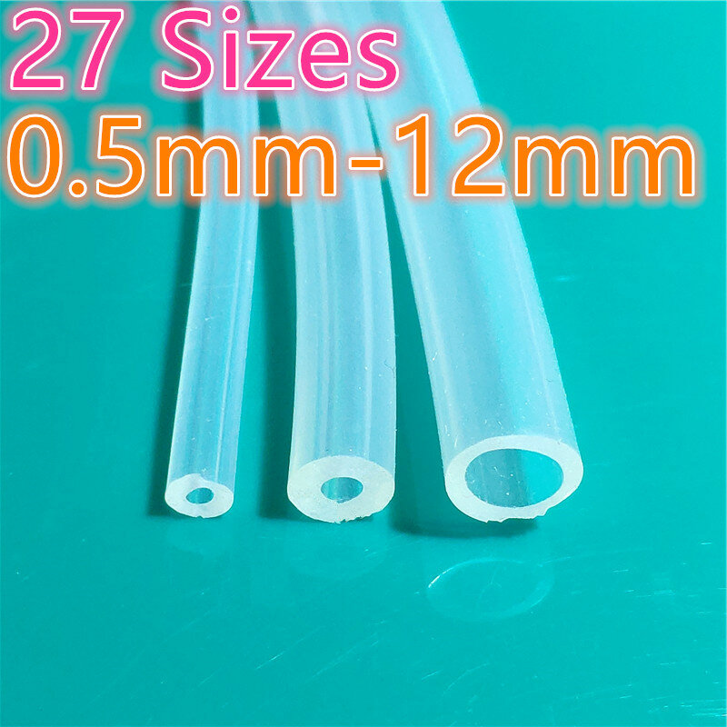Tubo de silicona transparente de grado alimenticio, manguera de goma de Gas y agua, 1 metro, 27 tamaños, 0,5mm a 12mm, Envío Gratis